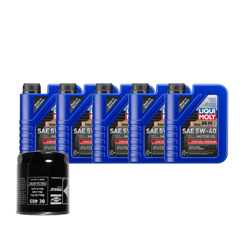 5L Liqui Moly Synthoil Premium SAE 5W-40 Oil Change Kit for Audi AFC (1996–1999)