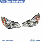 Set of 2 Halogen Headlights with Chrome Bezel for Subaru Outback (2013–2014)