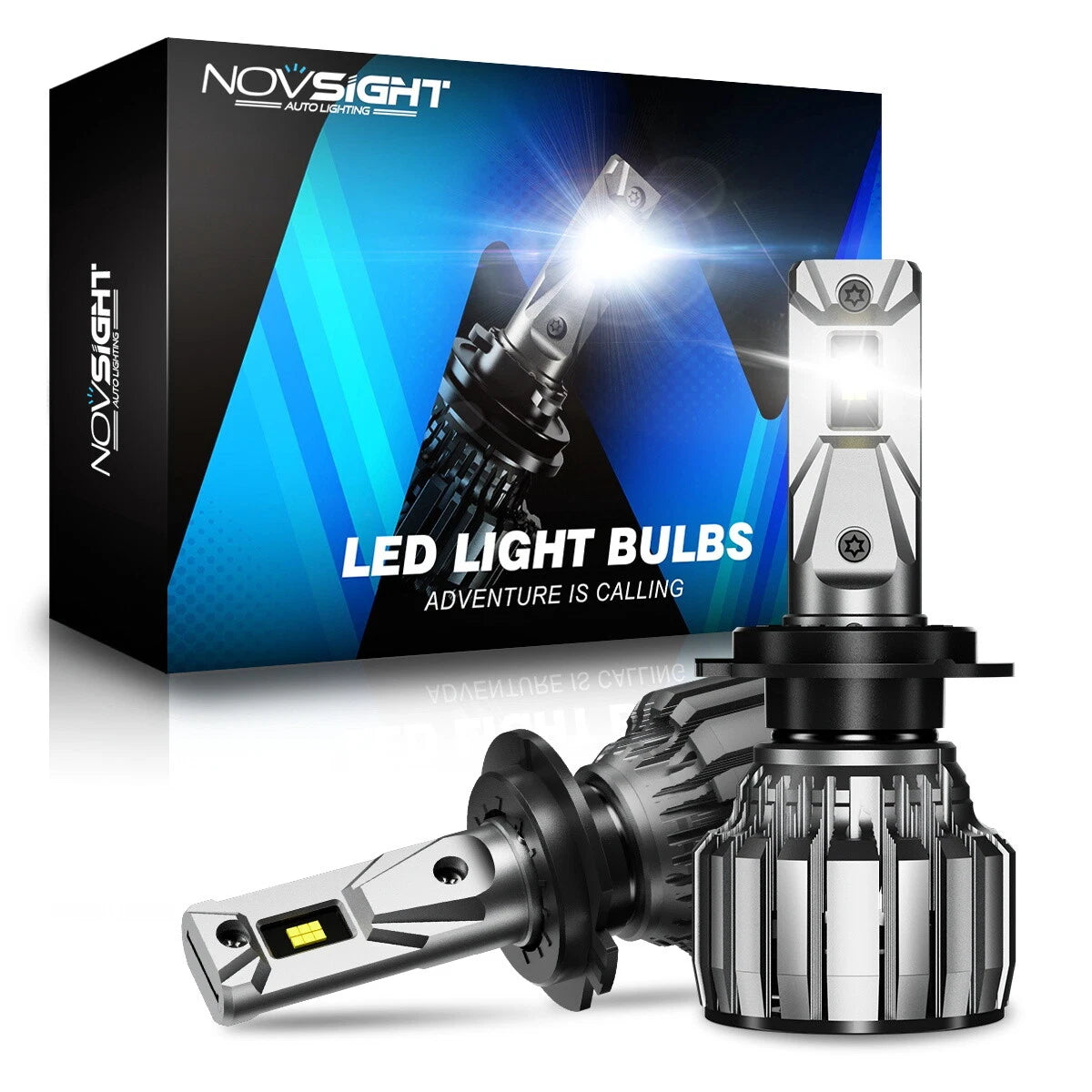 2X H7 LED Headlight Bulbs Kit 6500K High Low Beam for NOVSIGHT