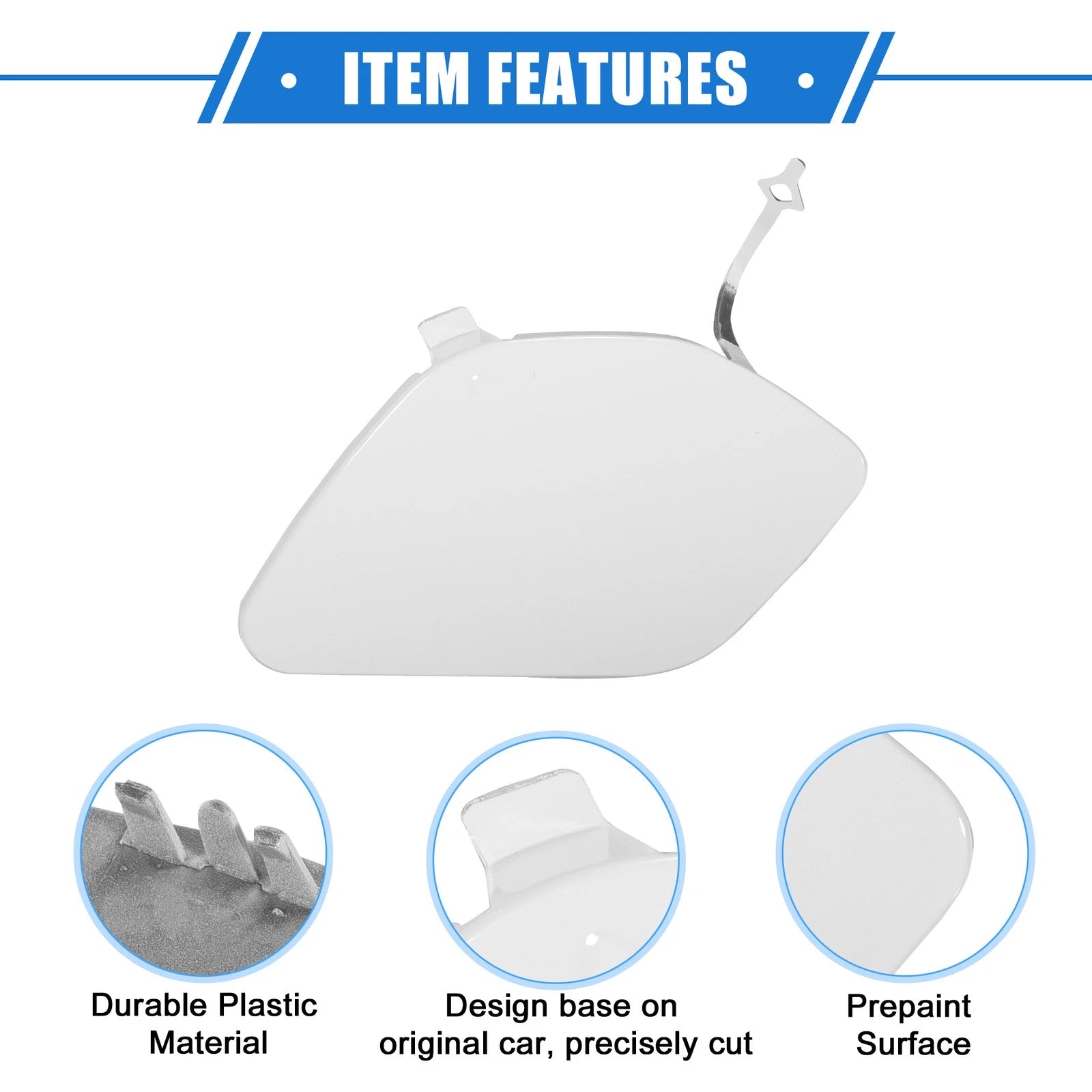 Tow Hook Eye Hole Cover for BMW X1 XDrive28i (2013–2015) - White Plastic
