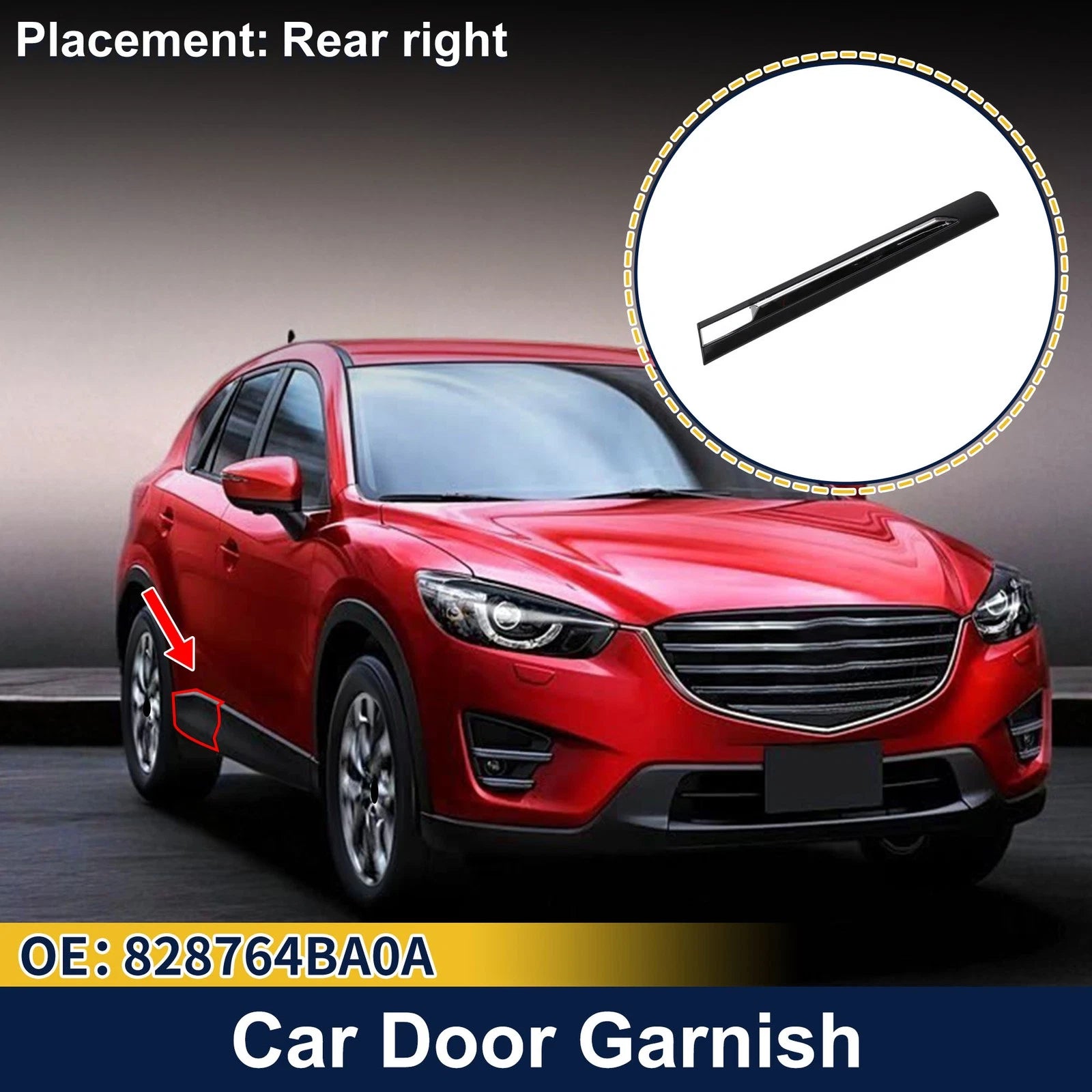 Rear Right Door Side Lower Trim No. 828764BA0A for Nissan Rogue (2017–2020)