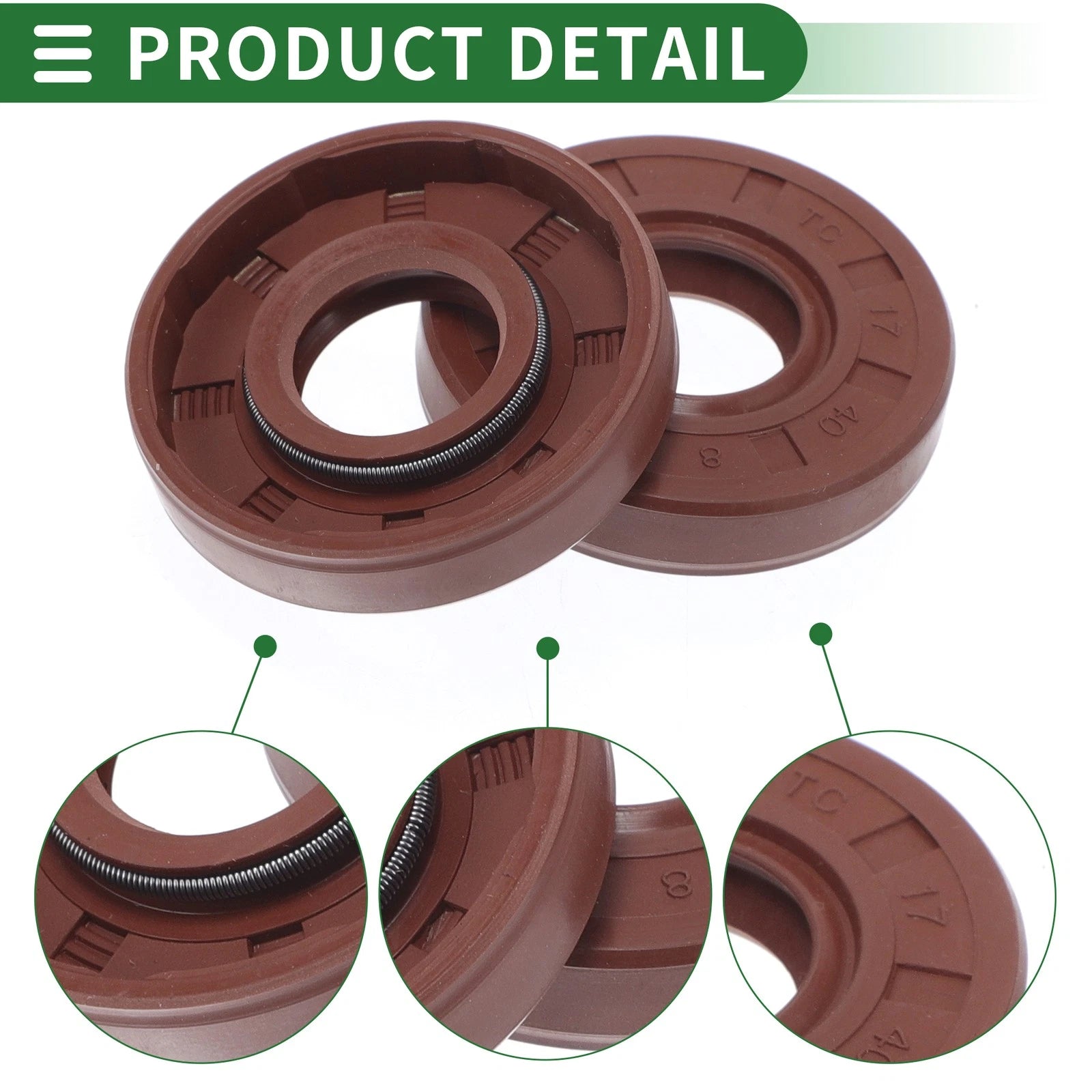 Set of 5 Oil Seal Rotary Shaft Seal FKM Rubber 17x40x8mm