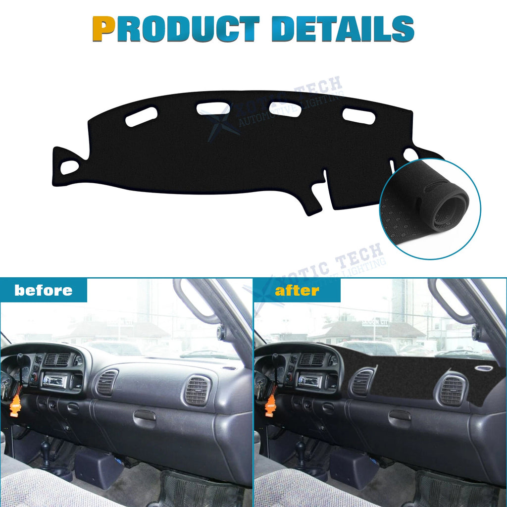 Dashboard Dash Cover Carpet Mat Pad for 1998-2001 Dodge Ram 1500-3500