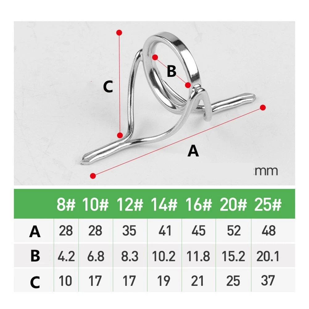 Fishing Rod Guides Stainless Steel Wear-resistant Accessories