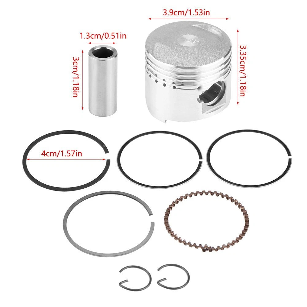 Piston Kit 39mm for GY6 50cc ATV Quad (TAOTAO, BAJA, Roketa, Kazuma)