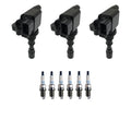 Set of 3 Ignition Coils & 6 Denso Platinum Spark Plugs for Santa Fe (2001–2006)