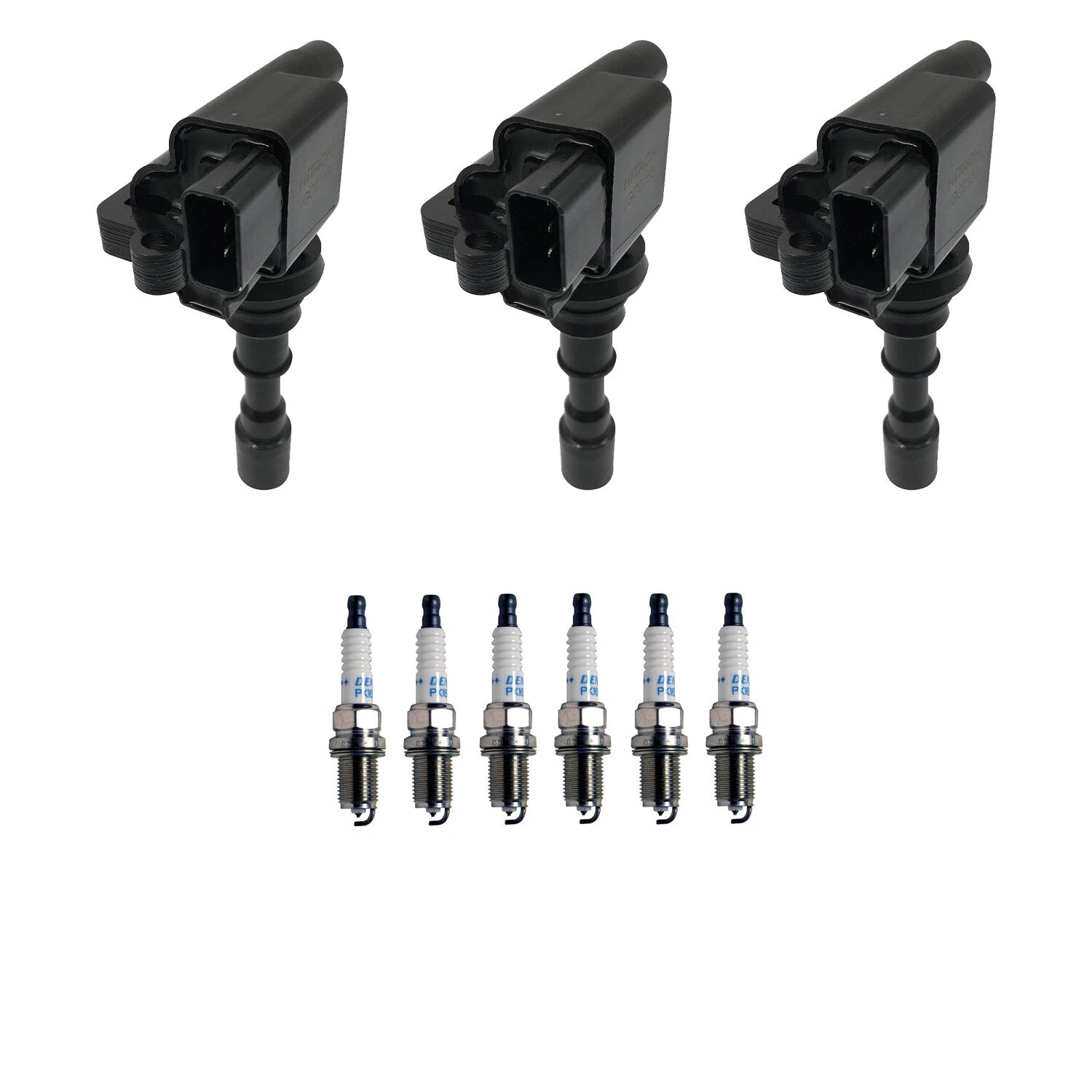 Set of 3 Ignition Coils & 6 Denso Platinum Spark Plugs for Santa Fe (2001–2006)