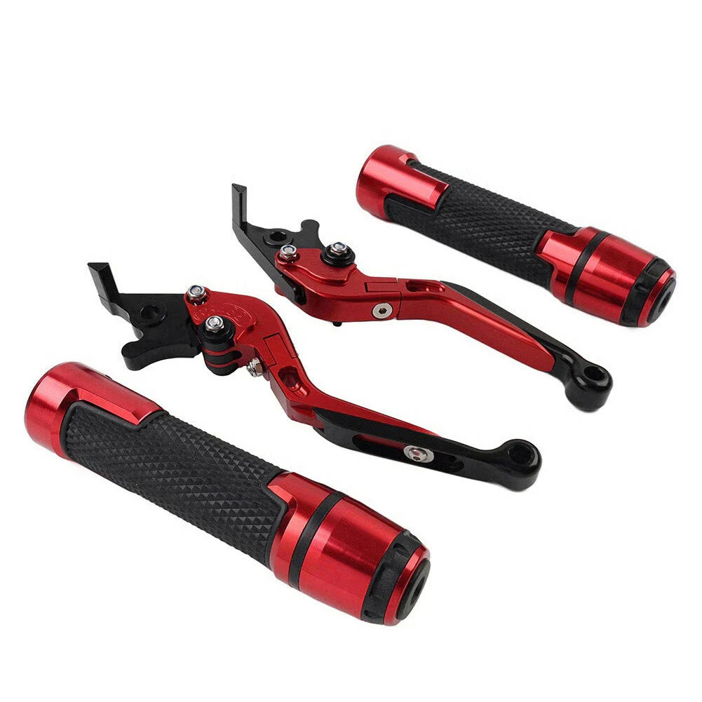 Red Extendable Brake Clutch Levers Grip Set for Suzuki GSXR1000 (2001-2023)