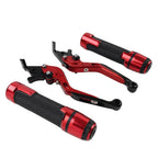 Red Extendable Brake Clutch Levers Grip Set for Suzuki GSXR1000 (2001-2023)