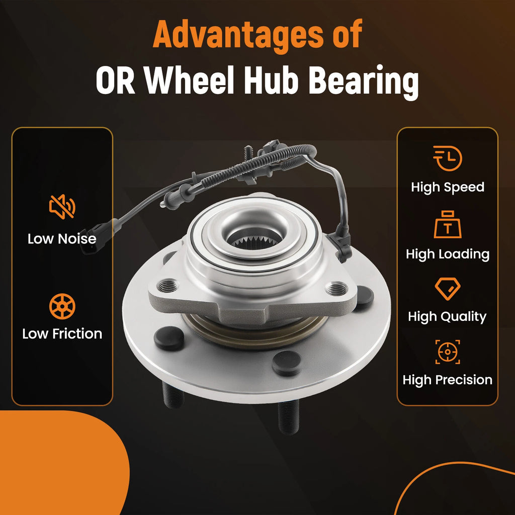 Set of 2 Front Wheel Bearing and Hubs Assembly for Dodge Ram 1500