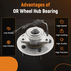 Set of 2 Front Wheel Bearing and Hubs Assembly for Dodge Ram 1500