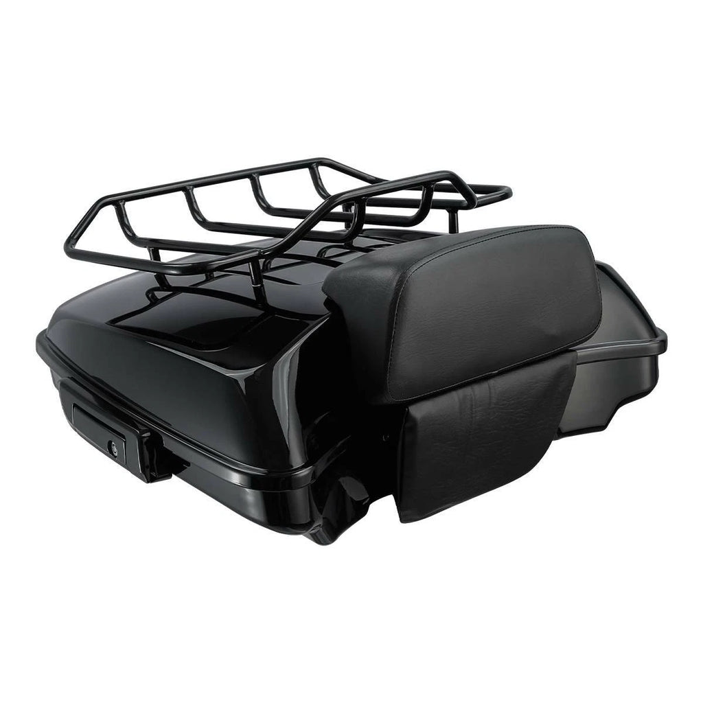 Black Razor Trunk Backrest Luggage Rack for Harley Touring Road Glide (2014–2023)