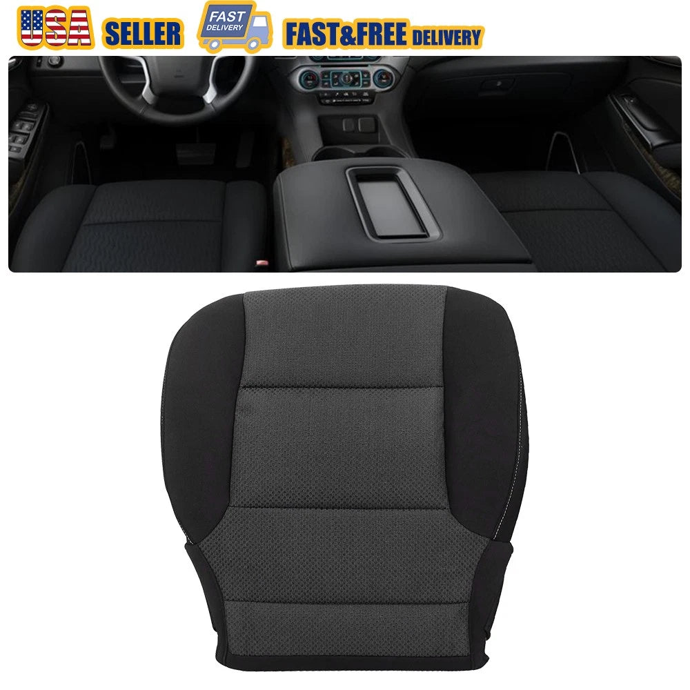 Driver Bottom Seat Cover Cloth Jet Black for Chevy Silverado Sierra (2014–2019)