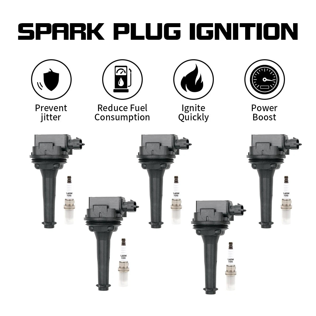 5x Ignition Coils + Spark Plugs for Volvo S60 S70 S80 (1999–2005) 30713416 UF341