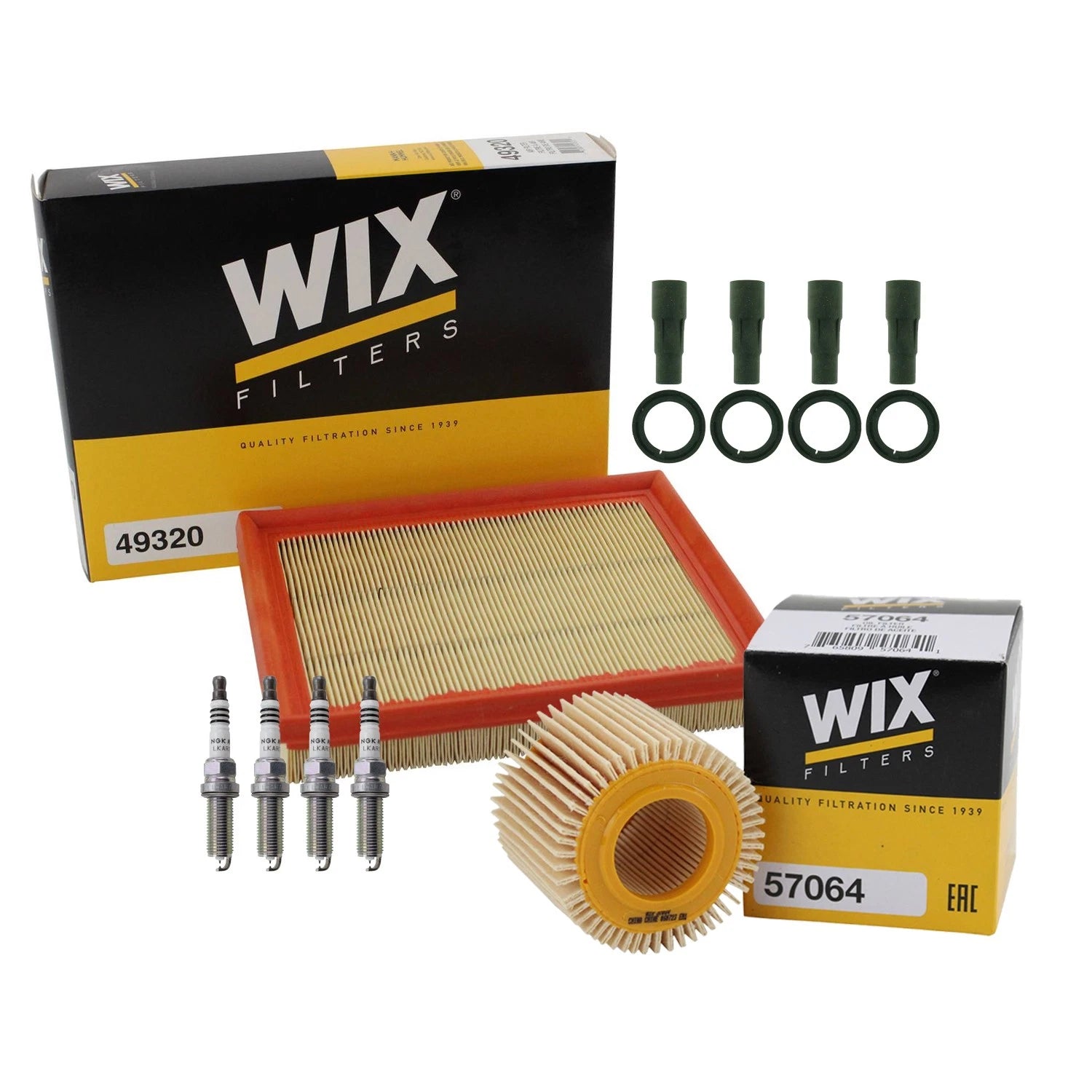 Tune Up Kit with 4 NGK Spark Plugs & Coil Boots for CT200h Prius V (2011–2017)