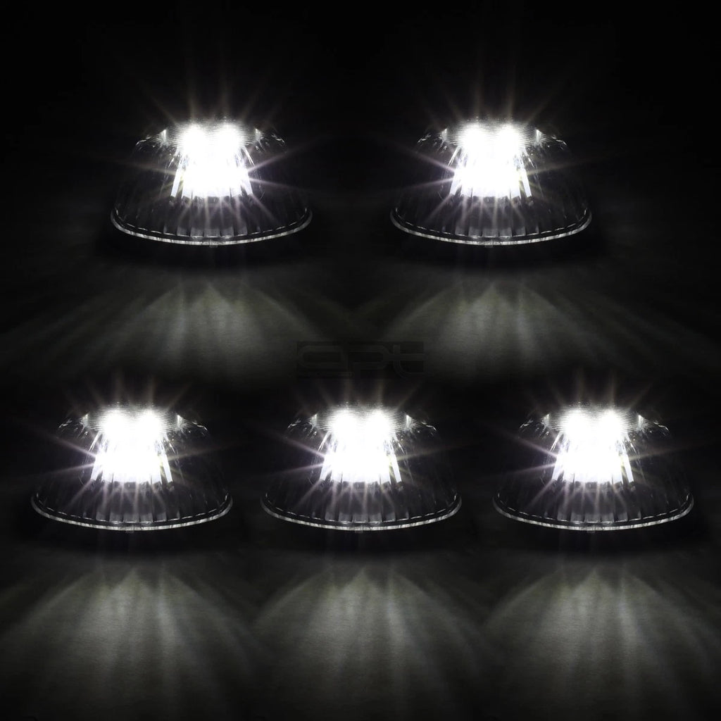 5Pcs Smoked Housing White LED Cab Roof Running Light for Dodge Ram (1994–1998)