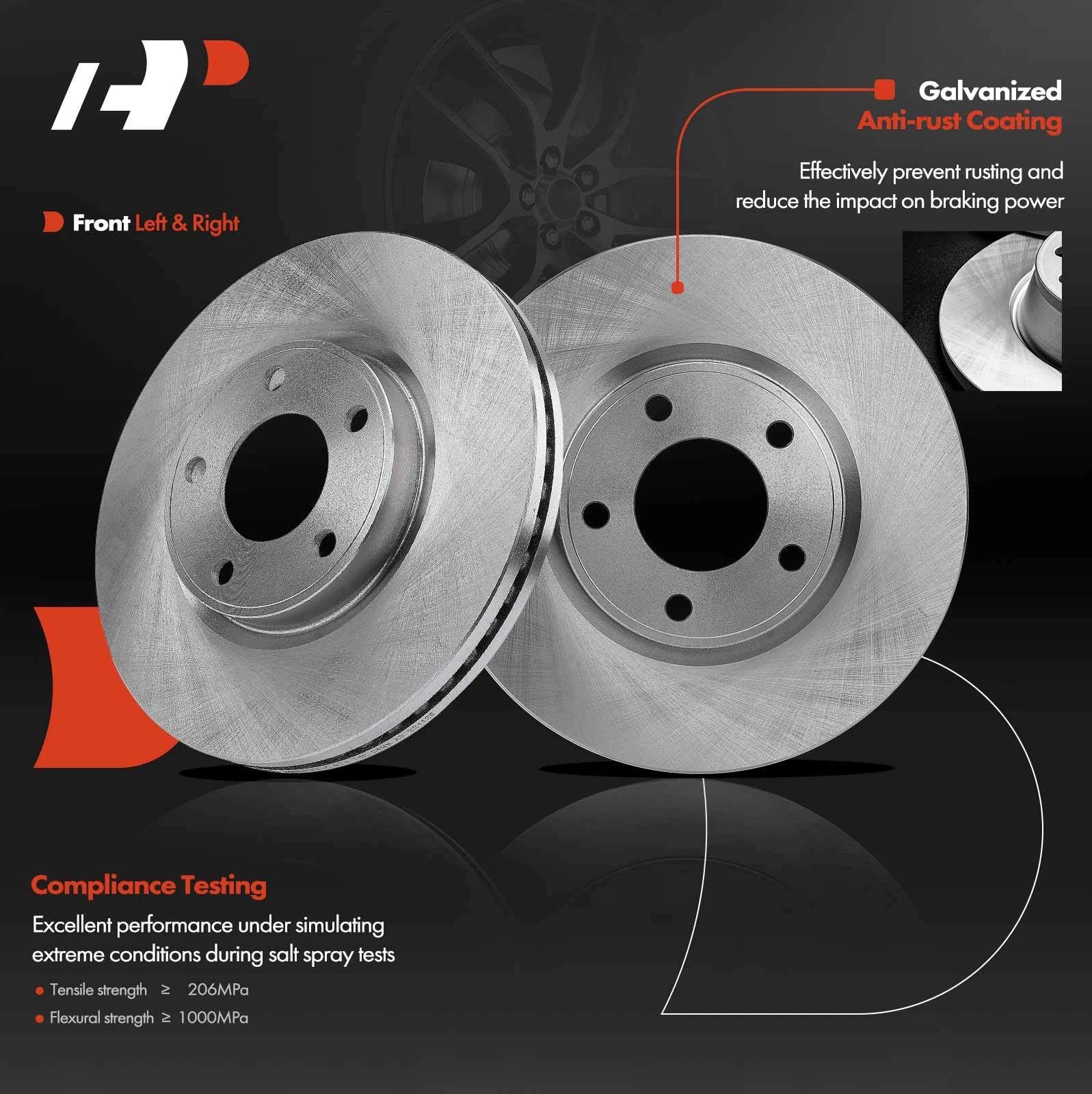 Front Disc Brake Rotors & Ceramic Pads for Ford Edge Lincoln MKX (2007–2009)
