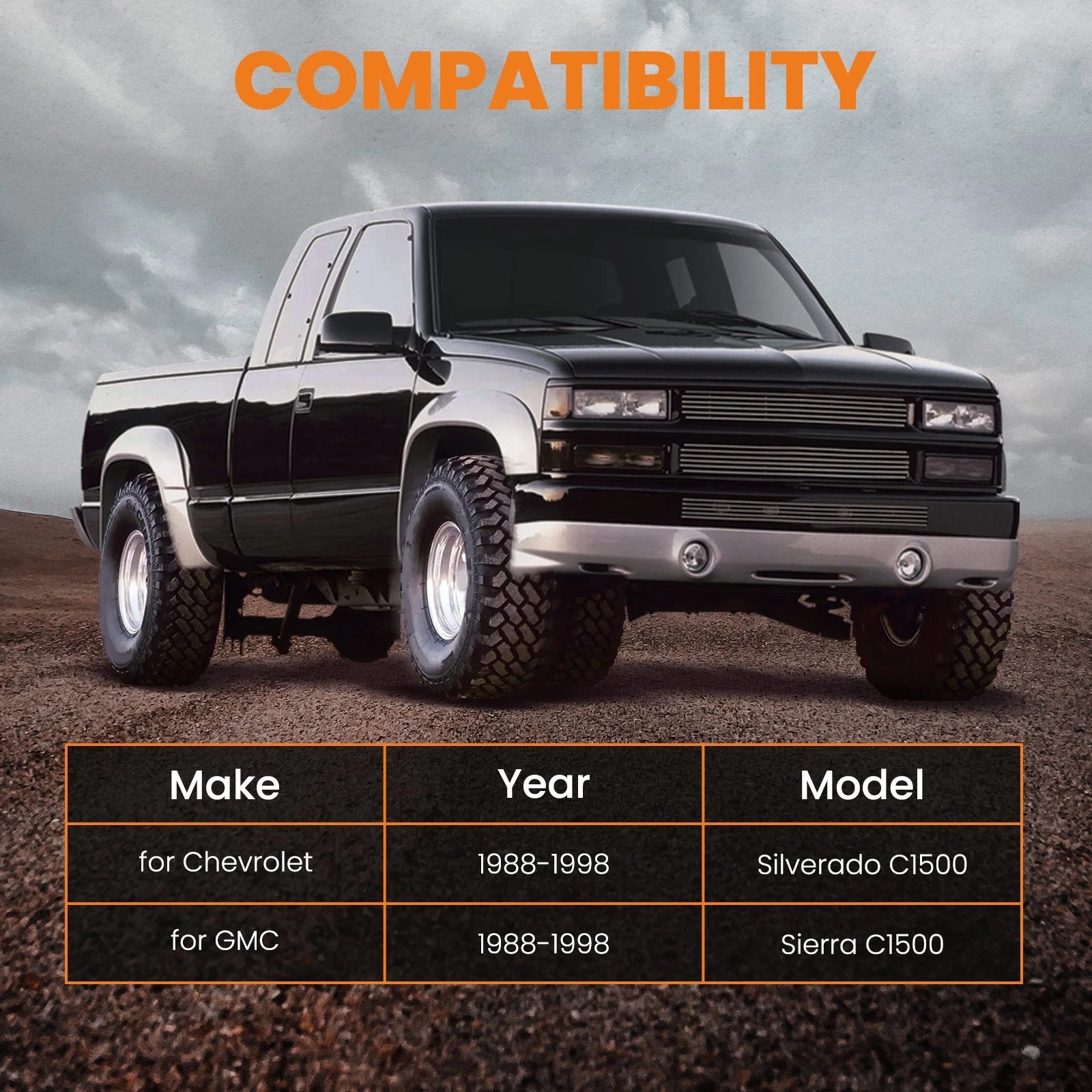Lowering Kit Rear Drop Shock Extensions for GMC C1500 (1988–1998) 3''-5''
