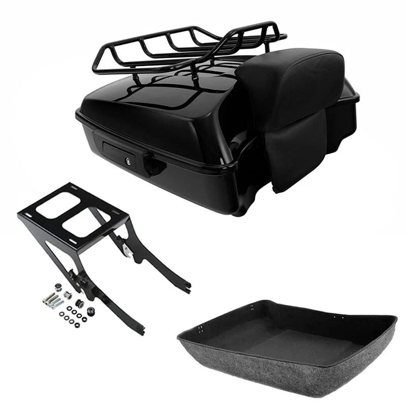 Chopped Trunk Backrest Pad Mount Rack for Harley Deluxe FLDE (2018–2026)