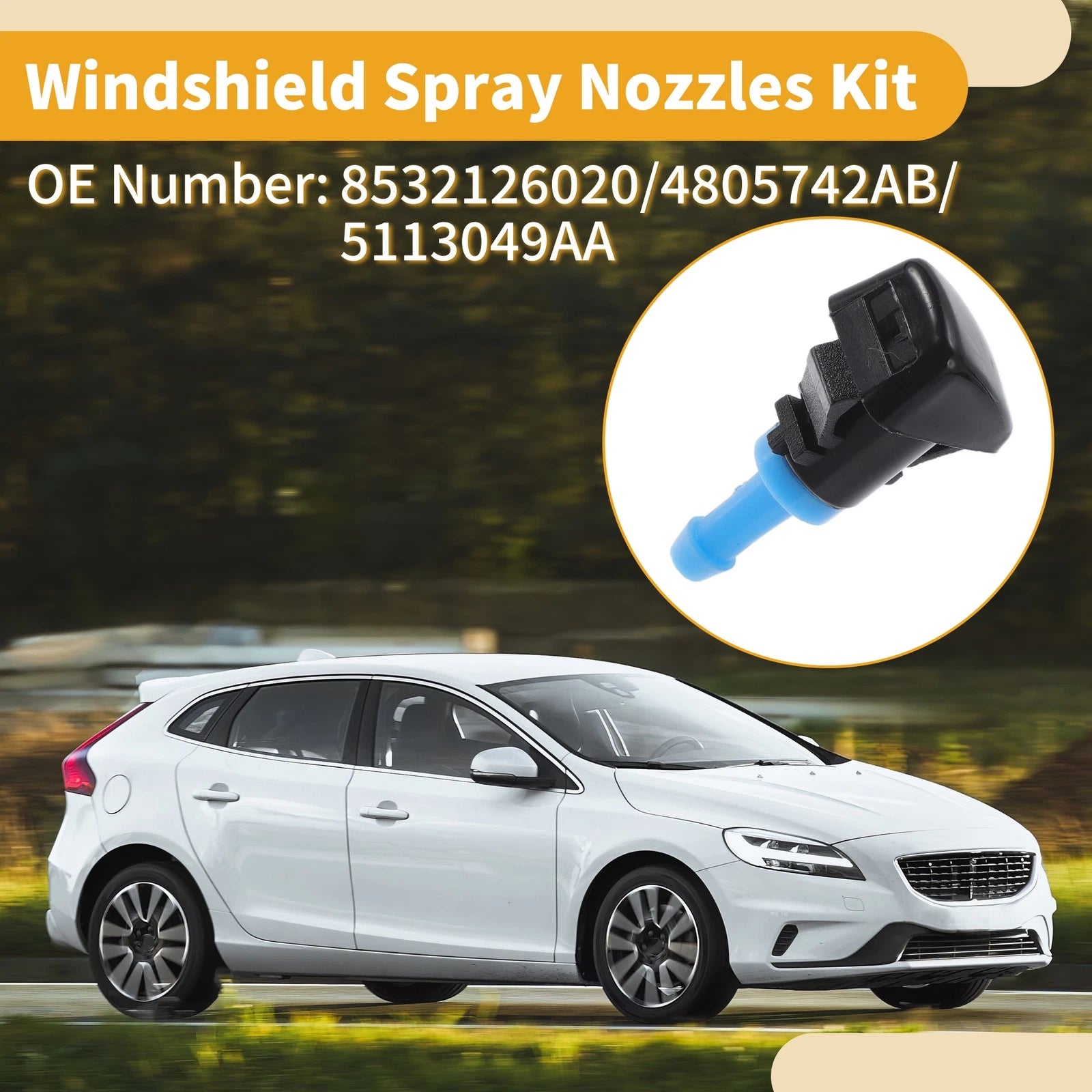 Windshield Washer Nozzle Kit for Jeep Compass (2007–2010) No. 4805742AB, Gaskets