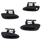 Door Handle Set of 4 Smooth Black for Nissan Altima (2002–2006)