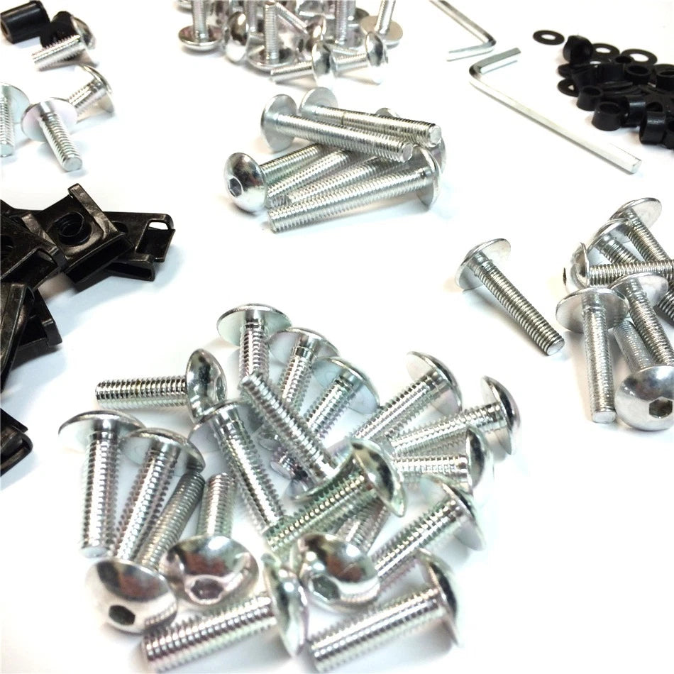 Complete Fairing Bolts Kit for Suzuki GSXR 750 (2000–2003) GSXR 1000 (2001–2002) Silver