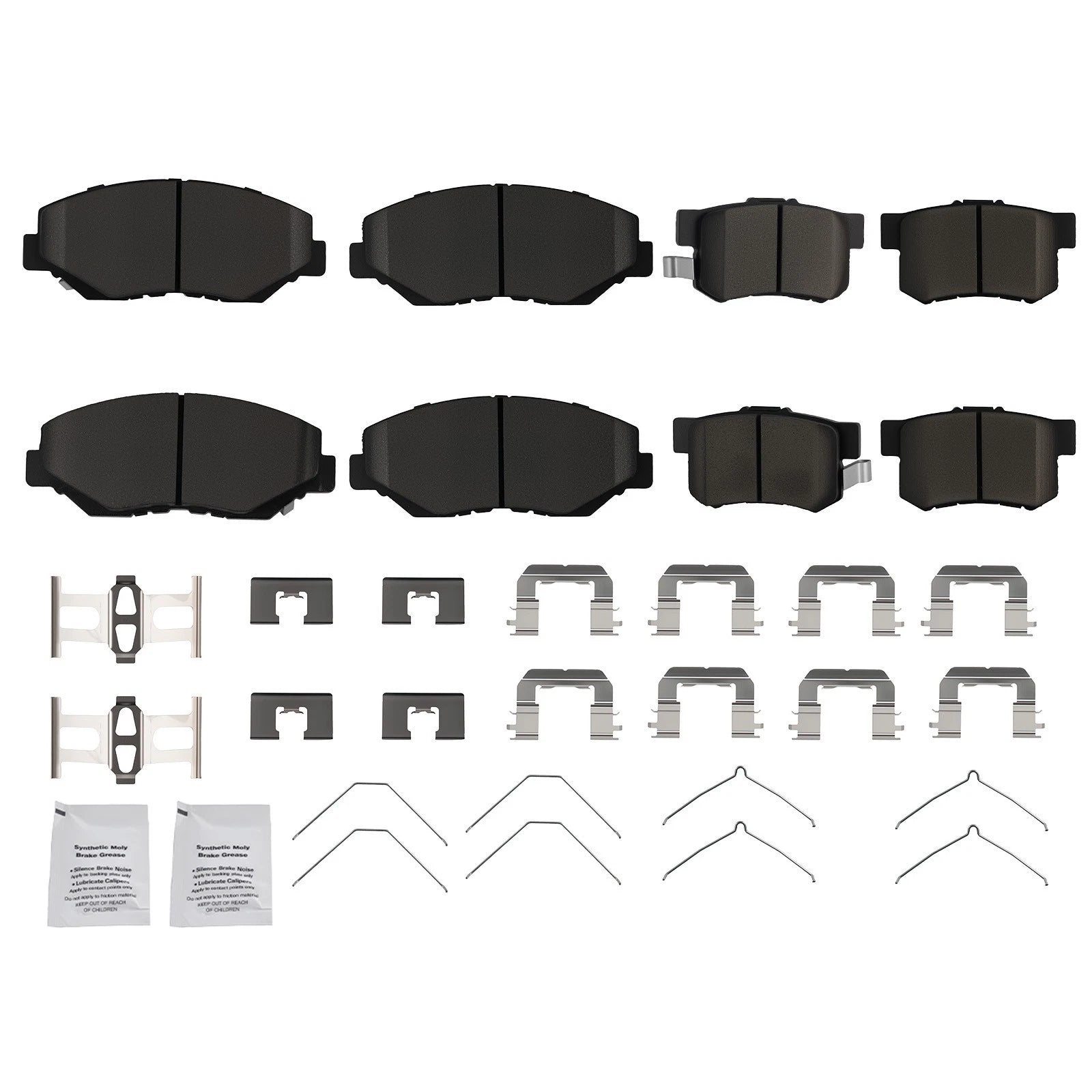 Set of 4 Front & Rear Brake Pads Kit for Honda Element CR-V (2002–2011) P914 P536