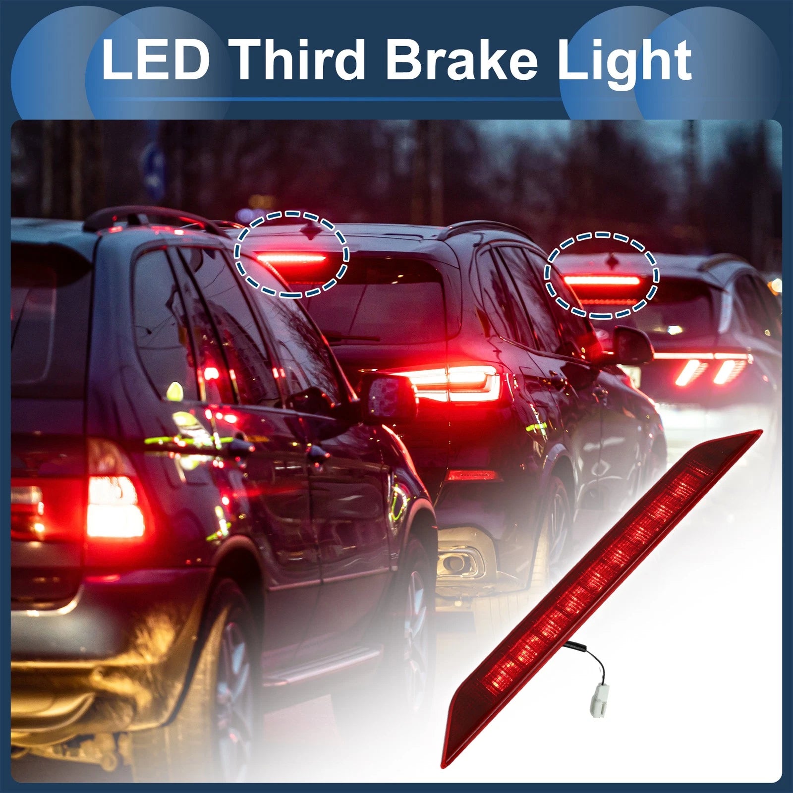 LED Third Brake Light for Nissan X-Trail T31 (2008–2013) Red Housing