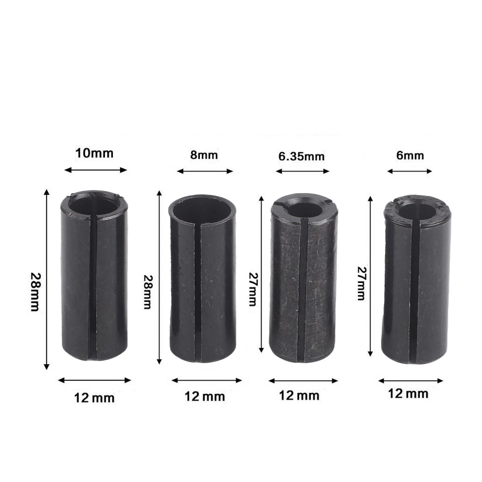 Set of 4 Conversion Collet Adapters for Machinery Accessories