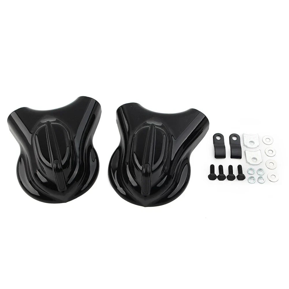 Black Rear Swingarm Axle Covers for Harley Heritage Softail (2008-2017)
