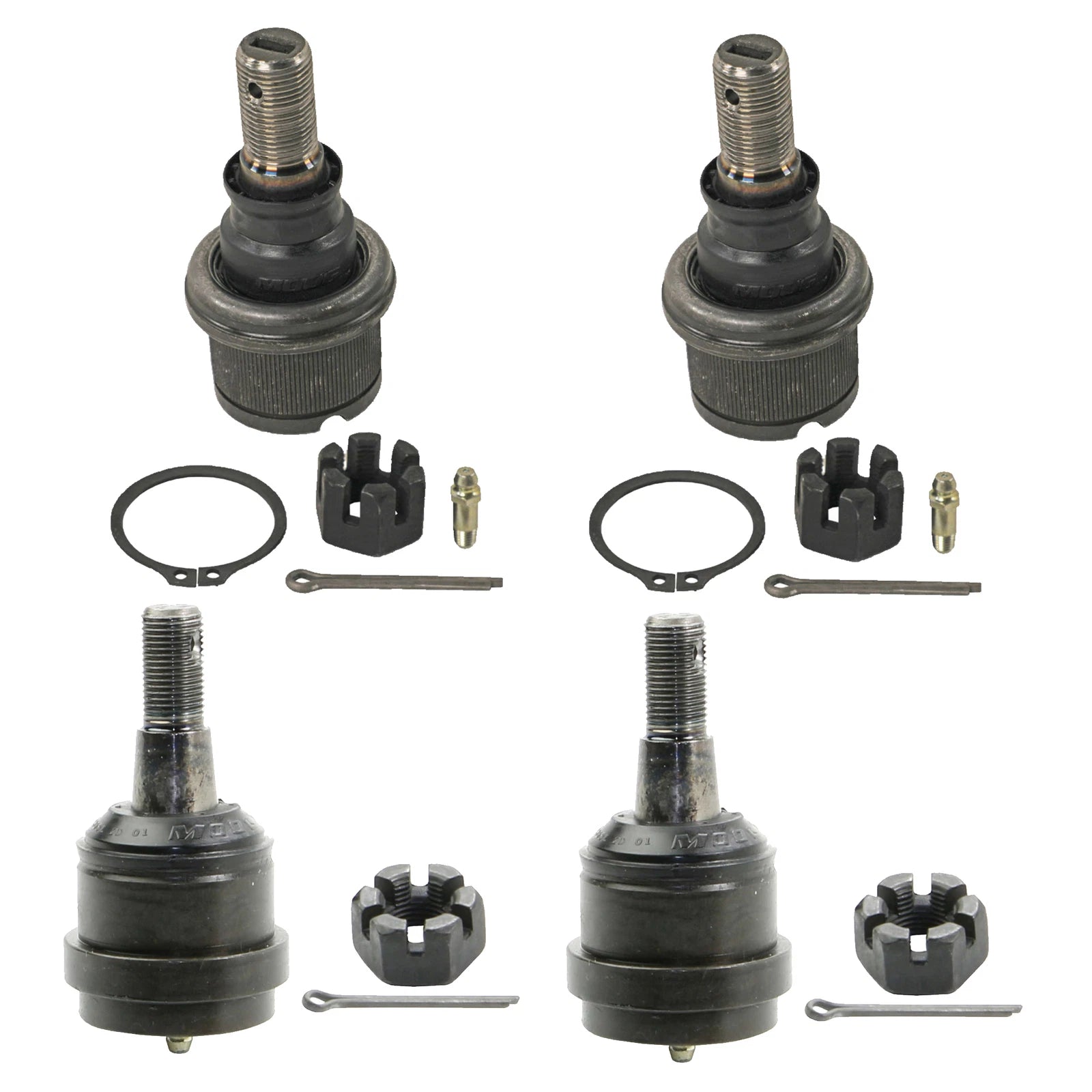 Set of 4 Moog Upper & Lower Ball Joints for Dodge Ram 2500 3500 (2000–2002)