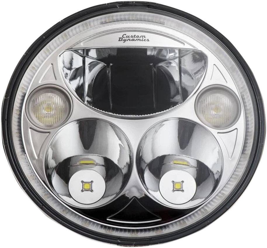 7" Chrome LED Headlight for Custom Dynamics (CDTB-7-C)
