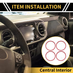 Set of 4 AC Vent Dashboard Decoration Rings for Toyota Tacoma (2016–2023) Red