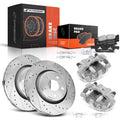 8x Front Drilled Brake Rotors & Pads for Jeep Grand Cherokee 