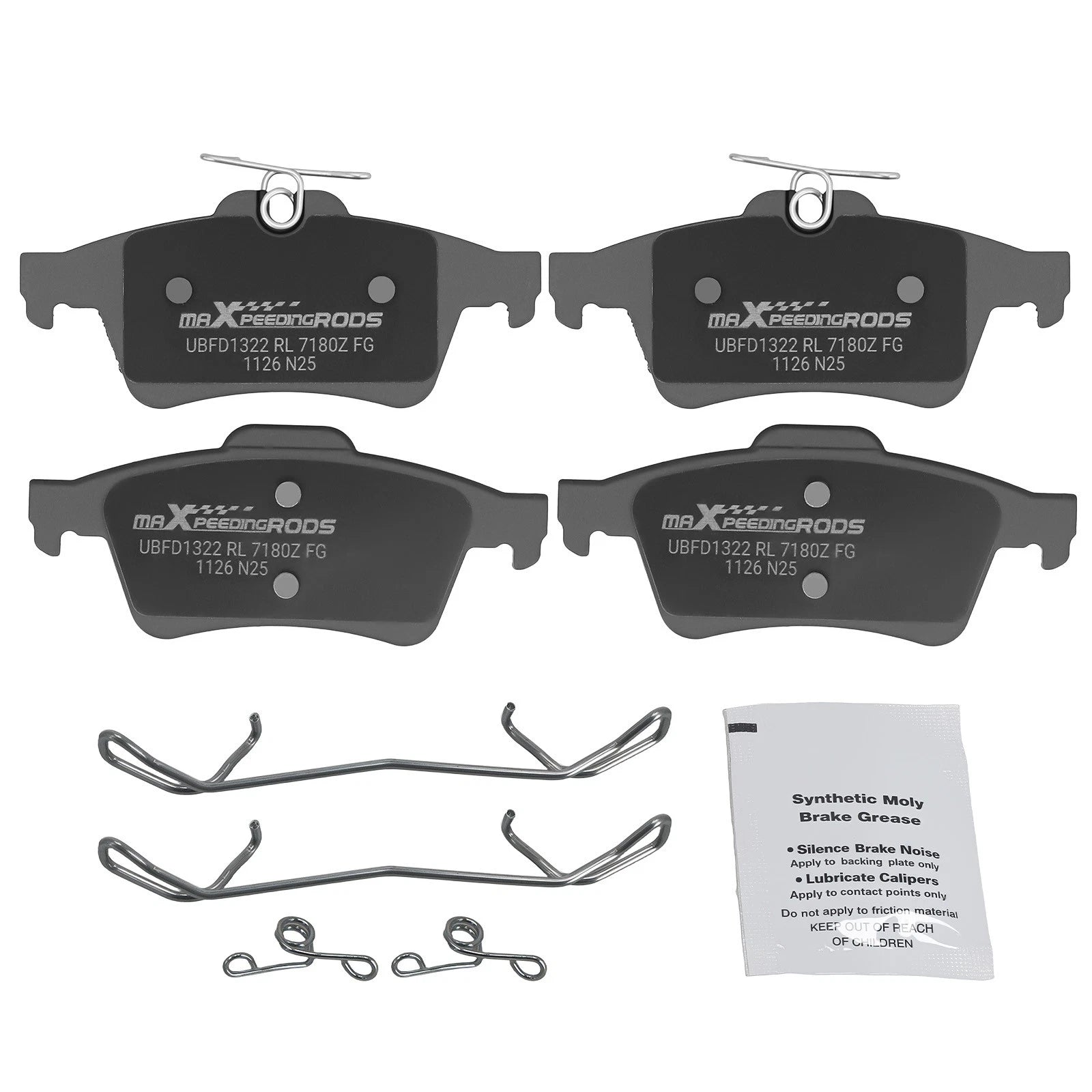 4X Rear Ceramic Brake Pads Set for Ford Transit Connect (2014–2023), Focus (2012–2018)