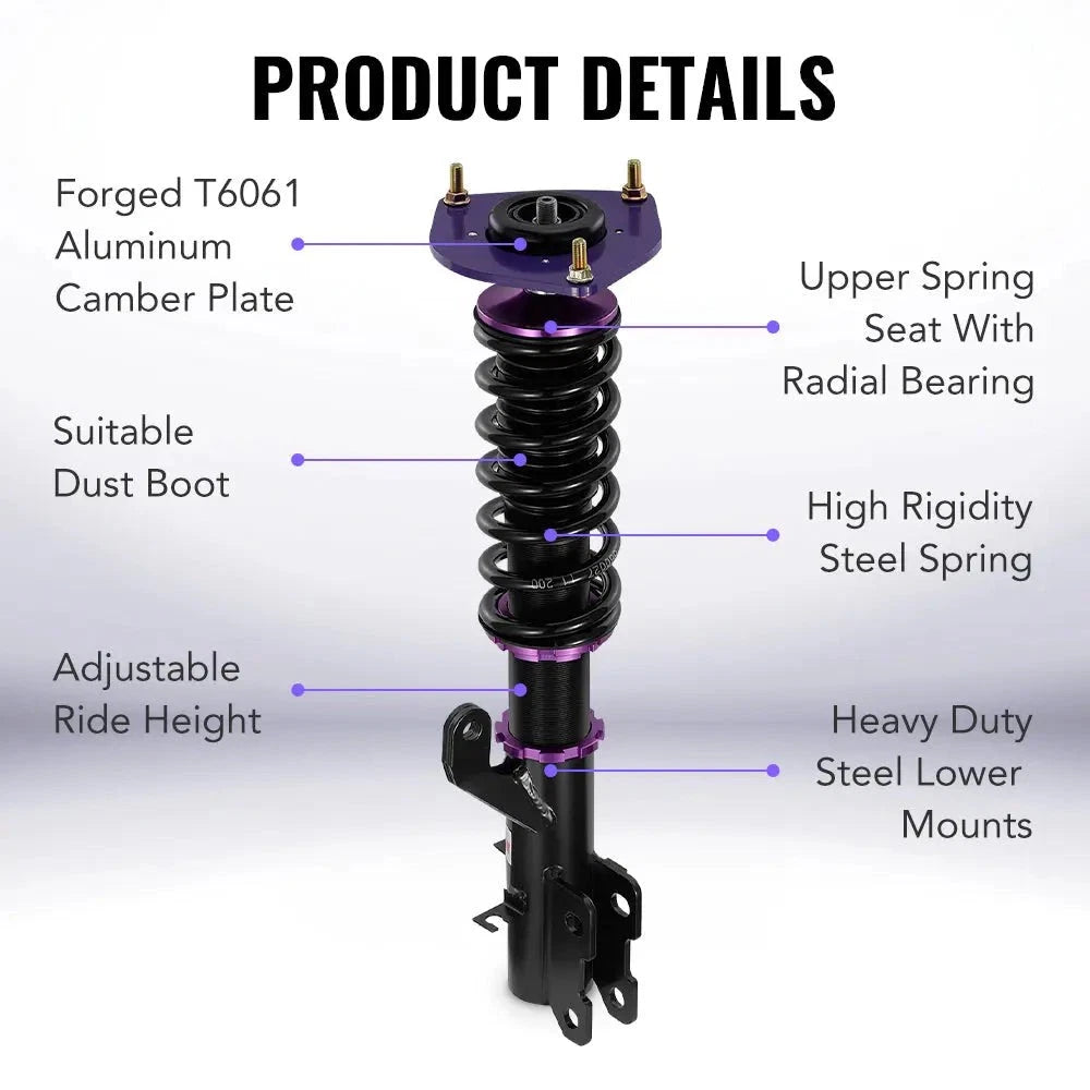 Coilovers for Nissan Sentra (2013–2019) Adjustable Height