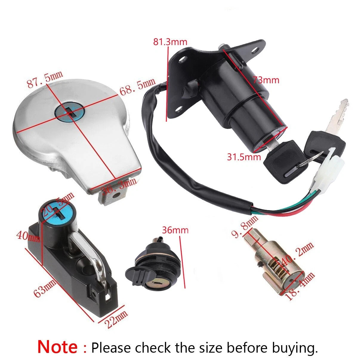 Ignition Gas Cap Steering Lock Key Set for Yamaha Virago XV 125 250 535 (1981–1999)