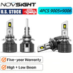 Set of 4 9005 9006 Combo LED Headlight Bulbs 6500K for High Low Beam