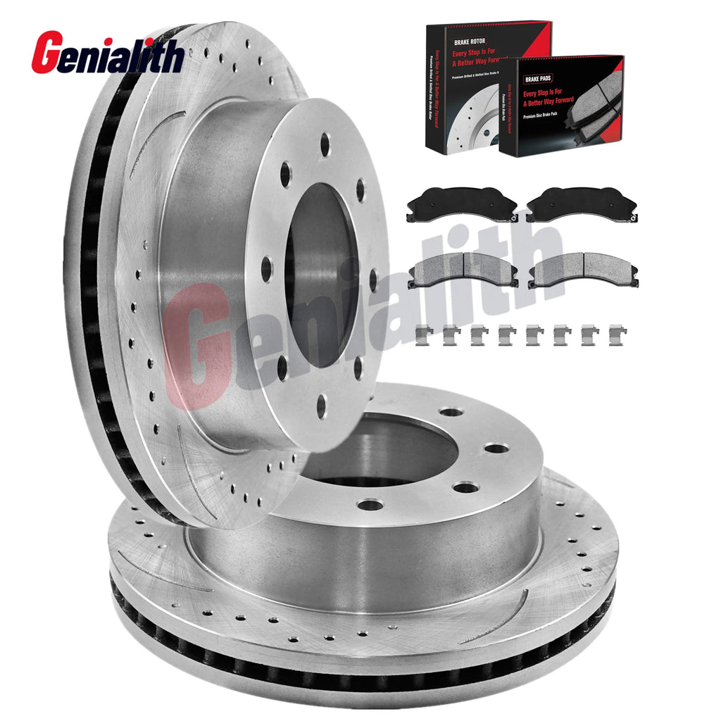 Front Rotors Brake Pad Set for Chevy GMC Silverado Sierra 2500 3500 HD (2011–2019)