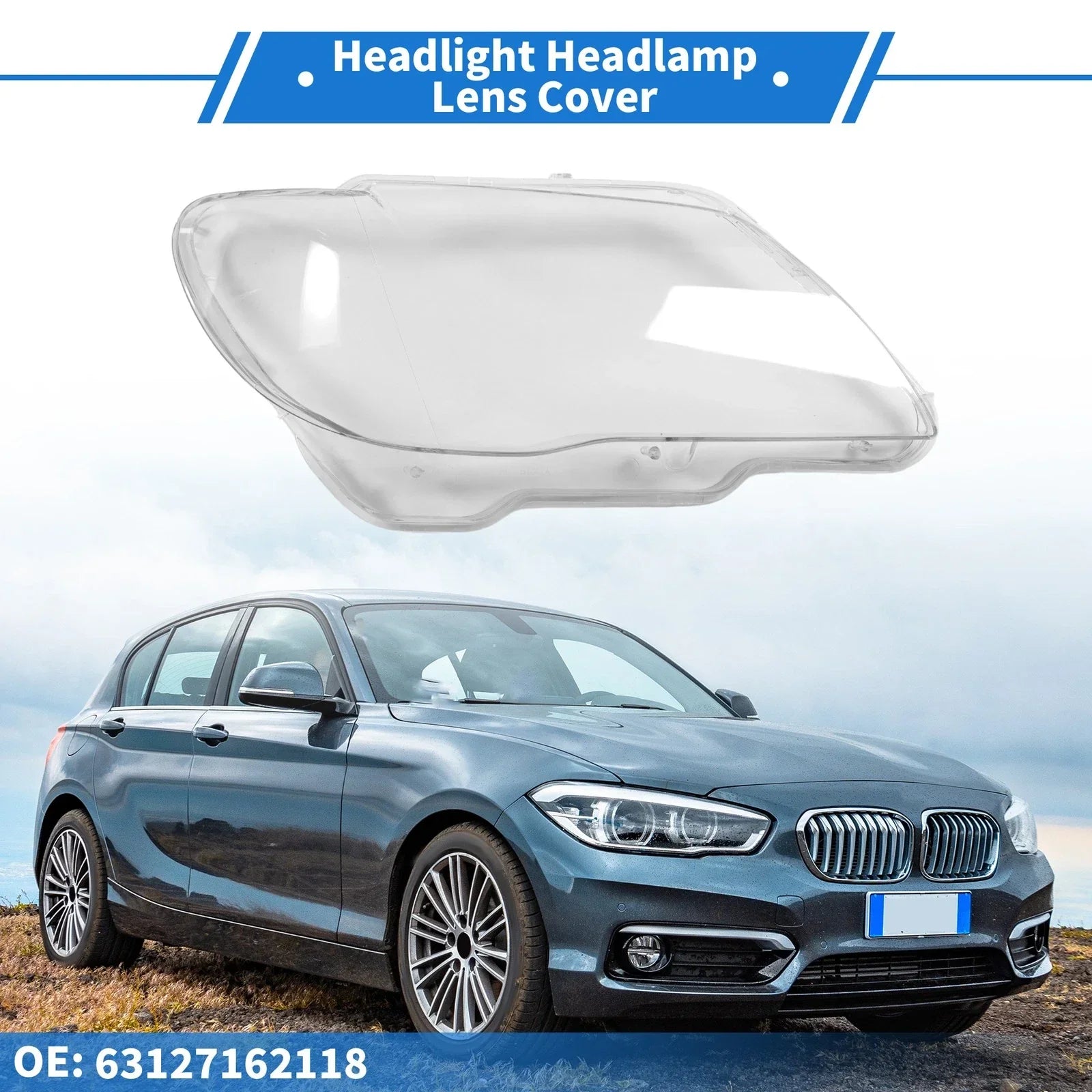 1 Pc Front Right Headlight Lens Cover for BMW 7 Series E65 (2002-2008)