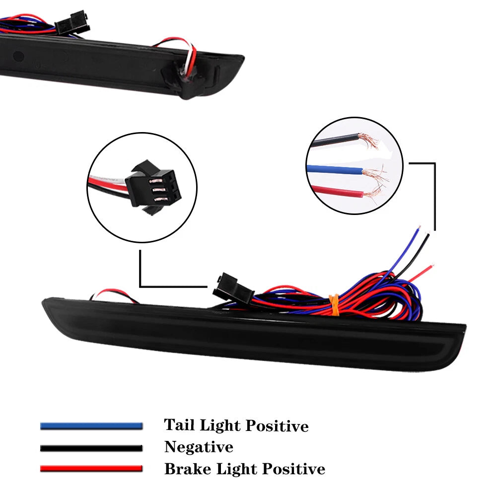 Pair LED Rear Bumper Lamp Reflector for Dodge Challenger (2015–2023)