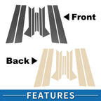10pcs Door Pillar Window Trim for Ford Fiesta (2011–2015) Carbon Fiber Black