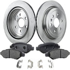Set of 2 Brake Rotors and Pads for Cadillac SRX (2010–2016) Rear FWD