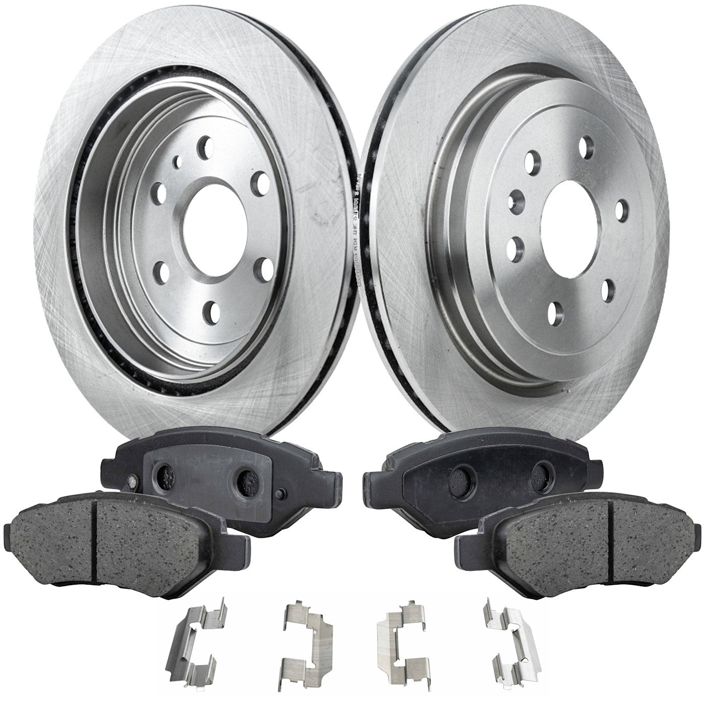 Set of 2 Brake Rotors and Pads for Cadillac SRX (2010–2016) Rear FWD