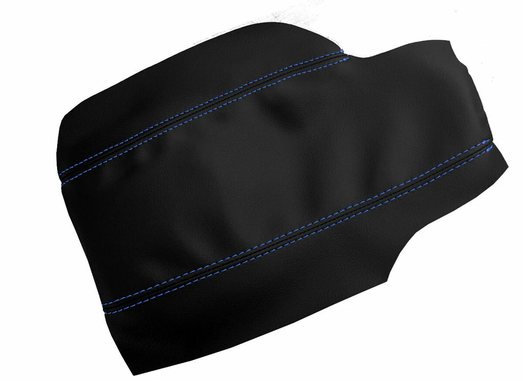 Leather Console Lid Armrest Cover for Porsche 987 Cayman (2005–2012) Blue Stitch
