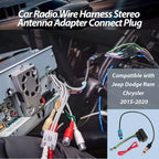 Radio Wire Harness Antenna Adapter Plug for Jeep Dodge Ram Chrysler (2015–2020)