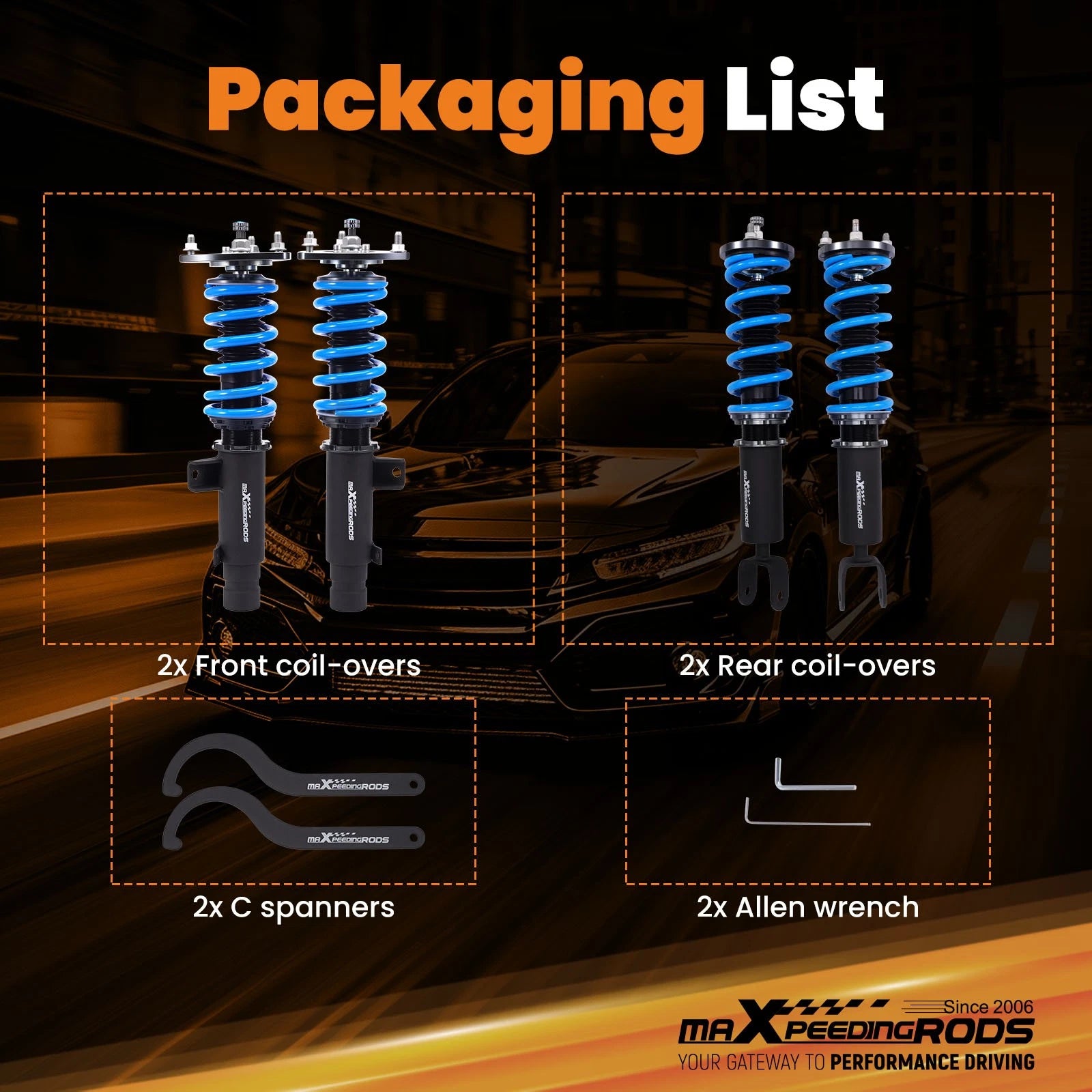 Adjustable Coilovers Shocks Struts for Honda Accord (2013-2017)