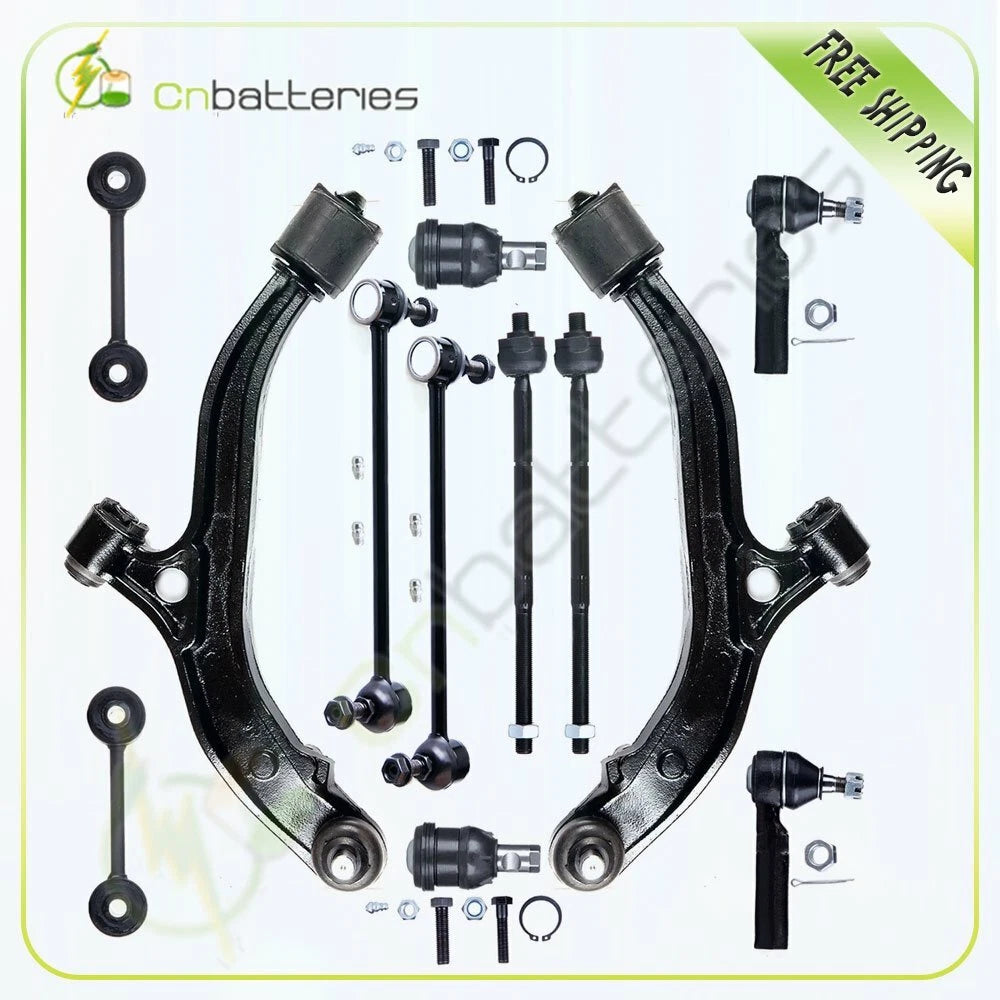 12 Pcs Suspension Kit Control Arm Tie Rods for Dodge Caravan (1996–2000)