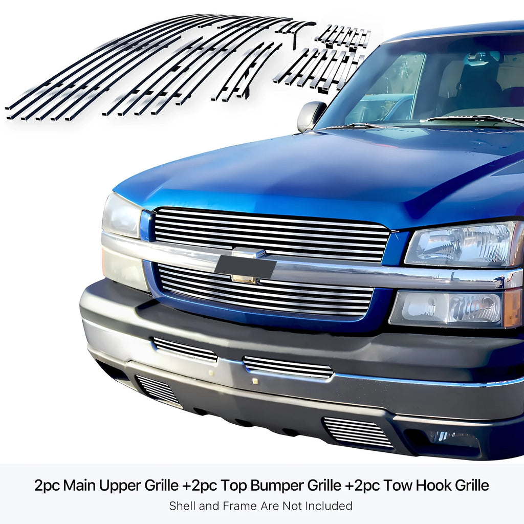 Stainless Steel Billet Grille Combo for Chevy Silverado 1500 (2003-2005)