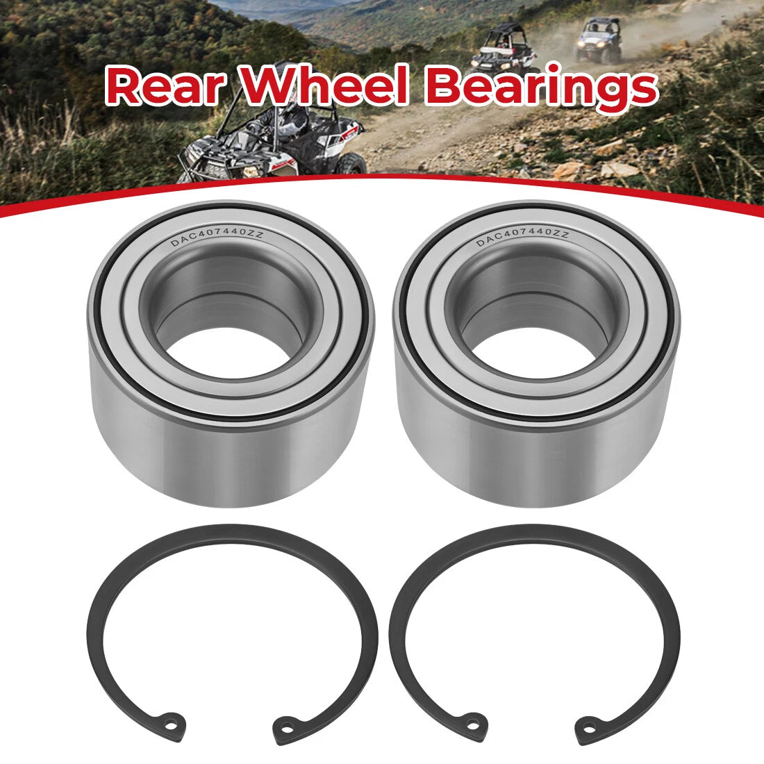 2 Rear Wheel Bearings for Polaris Ranger 1000 900 800 700 570 500 425 400 ETX EV